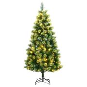 vidaXL Kunstig hengslet juletre med 150 LED 150 cm