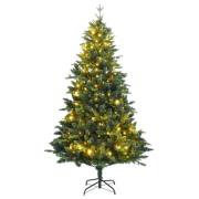 vidaXL Kunstig hengslet juletre 300 LED 240 cm