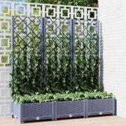 vidaXL Plantekasse med espalier mørkegrå 120x40x121,5 cm PP