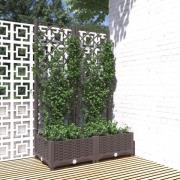 vidaXL Plantekasse med espalier brun 80x40x121,5 cm PP