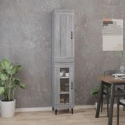 vidaXL Highboard grå eik 35x34x180 cm konstruert tre