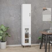 vidaXL Highboard høyglans hvit 35x34x180 cm konstruert tre