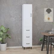 vidaXL Highboard hvit 35x34x180 cm konstruert tre