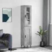 vidaXL Highboard betonggrå 34,5x34x180 cm konstruert tre