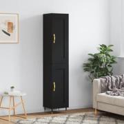 vidaXL Highboard svart 34,5x34x180 cm konstruert tre