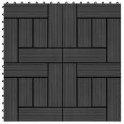 vidaXL Terrassebord 22 stk 30x30 cm 2 kvm WPC svart