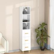 vidaXL Highboard hvit 34,5x34x180 cm konstruert tre