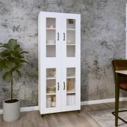 vidaXL Highboard hvit 69,5x34x180 cm konstruert tre