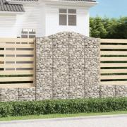 vidaXL Gabionkurver buede 7 stk 200x30x220/240 cm galvanisert jern