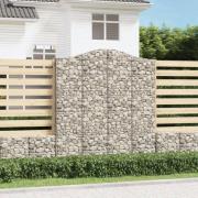 vidaXL Gabionkurver buede 12 stk 200x50x220/240 cm galvanisert jern