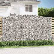 vidaXL Gabionkurver buede 7 stk 400x30x220/240 cm galvanisert jern