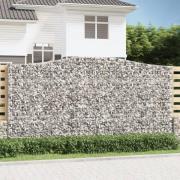 vidaXL Gabionkurver buede 6 stk 400x50x200/220 cm galvanisert jern