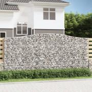 vidaXL Gabionkurver buede 20 stk 400x50x180/200 cm galvanisert jern