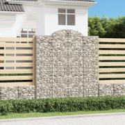 vidaXL Gabionkurver buede 4 stk 200x30x220/240 cm galvanisert jern