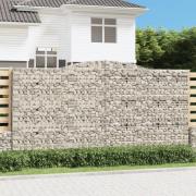 vidaXL Gabionkurver buede 6 stk 400x30x200/220 cm galvanisert jern