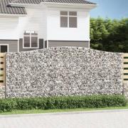 vidaXL Gabionkurver buede 20 stk 400x30x180/200 cm galvanisert jern