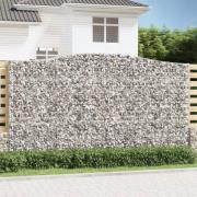 vidaXL Gabionkurver buede 8 stk 400x50x220/240 cm galvanisert jern