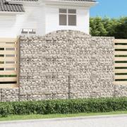 vidaXL Gabionkurver buede 2 stk 300x30x220/240 cm galvanisert jern