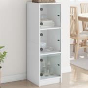 vidaXL Highboard med glassdører hvit 35x37x109 cm