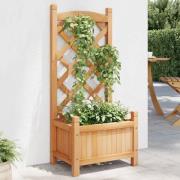 vidaXL Plantekasse med espalier brun heltre gran