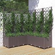 vidaXL Plantekasse med espalier brun 120x120x136 cm PP