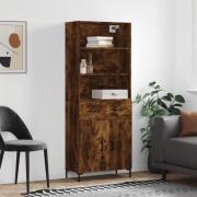 vidaXL Highboard røkt eik 69,5x34x180 cm konstruert tre