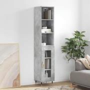 vidaXL Highboard betonggrå 34,5x34x180 cm konstruert tre