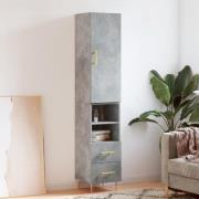 vidaXL Highboard betonggrå 34,5x34x180 cm konstruert tre