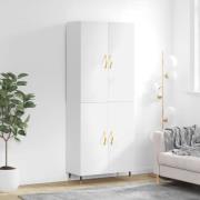 vidaXL Highboard hvit 69,5x34x180 cm konstruert tre