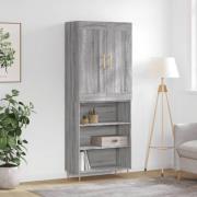 vidaXL Highboard grå sonoma 69,5x34x180 cm konstruert tre