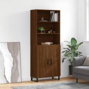 vidaXL Highboard brun eik 69,5x34x180 cm konstruert tre