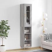 vidaXL Highboard grå sonoma 34,5x34x180 cm konstruert tre