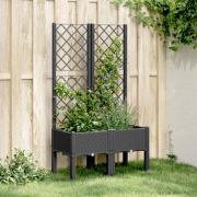 vidaXL Plantekasse med espalier svart 80x40x142 cm PP