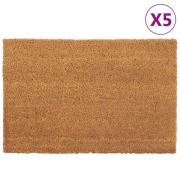 vidaXL Dørmatter 5 stk naturlig 40x60 cm tuftet kokosfiber