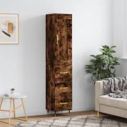 vidaXL Highboard røkt eik 34,5x34x180 cm konstruert tre