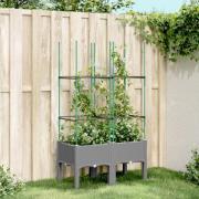 vidaXL Plantekasse med espalier lysegrå 80x40x142,5 cm PP