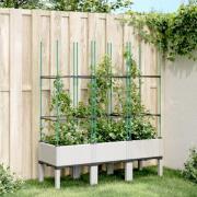 vidaXL Plantekasse med espalier hvit 120x40x142,5 cm PP