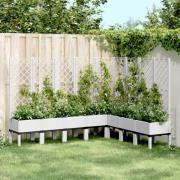 vidaXL Plantekasse med espalier hvit 200x160x142 cm PP