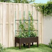 vidaXL Plantekasse med espalier brun 80x40x142,5 cm PP