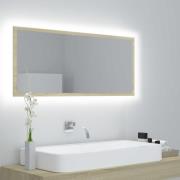 vidaXL LED-badespeil sonoma eik 100x8,5x37 cm akryl