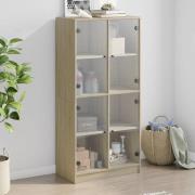 vidaXL Highboard med dører sonoma eik 68x37x142 cm konstruert tre