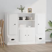 vidaXL Highboards 3 stk hvit konstruert tre