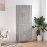 vidaXL Highboard grå sonoma 69,5x34x180 cm konstruert tre