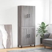 vidaXL Highboard grå sonoma 69,5x34x180 cm konstruert tre