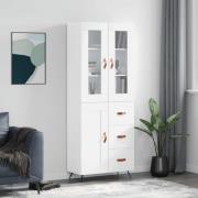 vidaXL Highboard hvit 69,5x34x180 cm konstruert tre