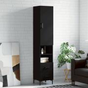 vidaXL Highboard svart 34,5x34x180 cm konstruert tre