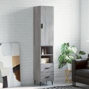 vidaXL Highboard grå sonoma 34,5x34x180 cm konstruert tre