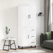 vidaXL Highboard hvit 69,5x34x180 cm konstruert tre