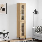 vidaXL Highboard sonoma eik 34,5x34x180 cm konstruert tre