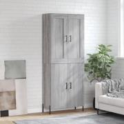 vidaXL Highboard grå sonoma 69,5x34x180 cm konstruert tre